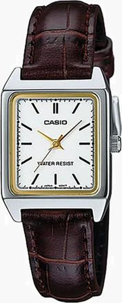 Casio Womens Brown Analog Watch with White Dial - LTP-V007L-7E2UDF