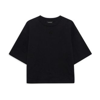 Anine Bing T-Shirts, female, Black, M, Cropped Tee Faded Black