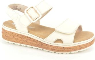 Rieker Beige Sandaal met Velcrosluiting - Dames - Sandalen - Beige - 41 EU - Schoenen