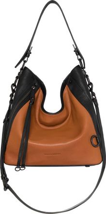 Rebecca Minkoff Mab Colorblock Leather Hobo Bag in Caramello/Black at Nordstrom