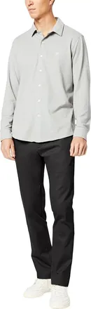Dockers Signature Khakis Pants Mens Black Straight Leg Business UPS1022