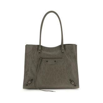 Balenciaga Tassen, Dames, Groen, ONE Size, Leer, City Tote Bag met Arena Leer