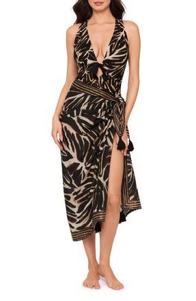 Magic Suit By Miraclesuit Desert Mirage Cotton Cover-Up Pareo in Black/Multi at Nordstrom