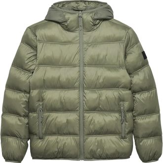 Tommy Jeans Winter Jackets, male, Green, 2XL, Hooded Logo Puffer