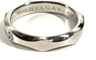Bulgari Silver Platinum 950 Band Ring (Pre-Owned)