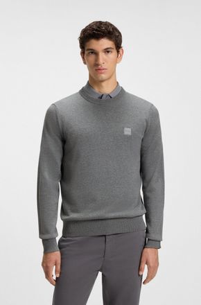 Boss Orange by Hugo Boss Strickpullover BOSS ORANGE Kanovano, Herren, Gr. 3XL, silber041, Strick, Obermaterial: 95% Baumwolle, 5% Kaschmir, regular fit h&uuml;ftlang, Rundhals, ein