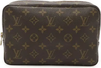 Louis Vuitton Brown Monogram Canvas Clutch Bag Pouch (Pre-Owned)