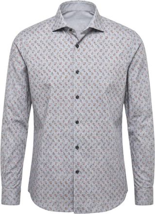 Xacus Sportshirt met print - Heren - Casual Overhemden - Grijs - L - Overhemden
