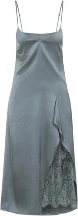 Acne Studios Vestido de sat&eacute;n - Dresses - Mujer - Verde - S