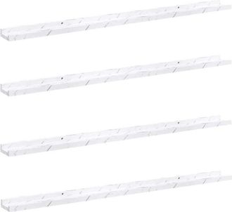 vidaXL Estante De Pared Con Estante 4 Pcs M&aacute;rmol 115 X 9 X 3 Cm Vidaxl