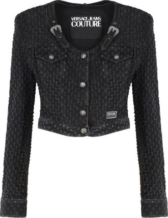 Versace Jeans Couture Denim Jassen - Dames - Spijkerjassen - Zwart - 3XS - Denim - Jassen