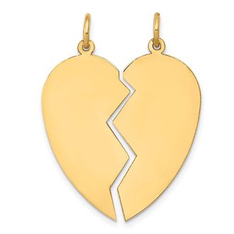 Diamond2Deal 10k Yellow Gold 2 piece Heart Charm Set