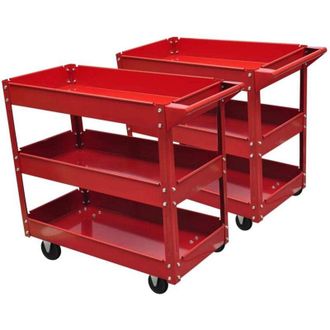 vidaXL Troliles Para Taller Con 3 Estantes 2 Pcs - 322080