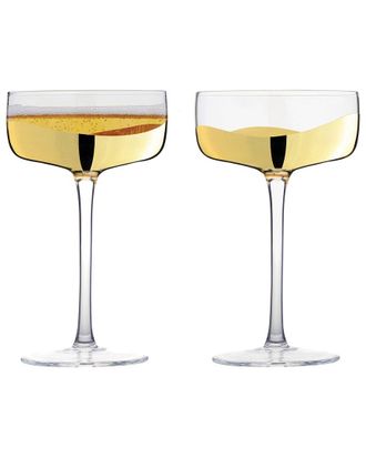 Anton Studio Designs Set of 2 Wave Champagne Coupes