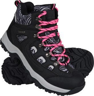 Mountain Warehouse Dames/Dames Adventurer Faux Suede Waterdichte Wandelschoenen met luipaardprint (Helder Roze)