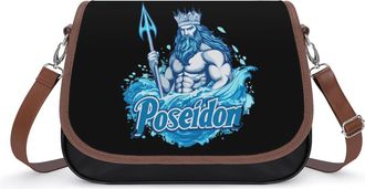 Generic Poseidon Ancient Greece Mythology Small Womens Crossbody Bags Shoulder Handbag with Adjustable Strap for Travel