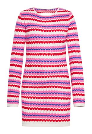 Izia Jurk Dames Wol Wit Veelkleurig
