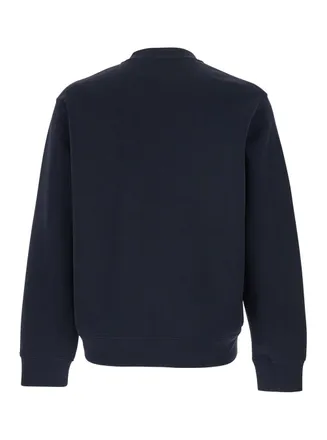 Emporio Armani Mens Crewneck Sweatshirt Cotton-Blend Blue Sweatshirts Sweater