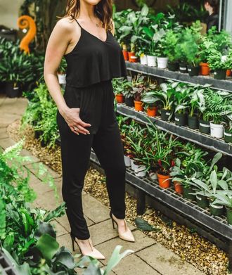 BB Dakota One And Done Racerback Jumpsuit In Black