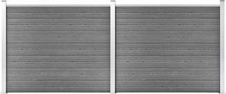 vidaXL Set De Panel De Valla Wpc Gris 353x146 Cm Vidaxl