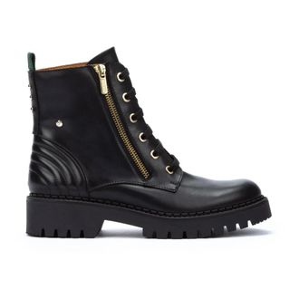 Pikolinos Aviles Vetersluiting Dameslaars - Zwart - Dames - Veterlaarzen - Zwart - 40 EU - Schoenen