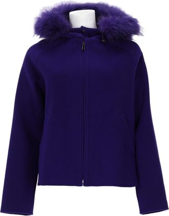 P.A.R.O.S.H. Cropped Wool Jacket with Plush Fur Trim