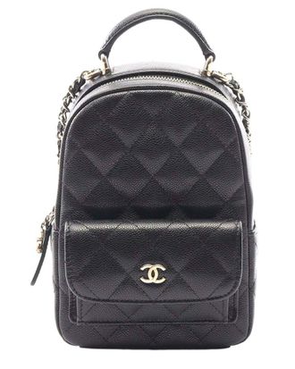 Chanel Black Calfskin Matelasse Backpack (Authentic Pre-Loved)