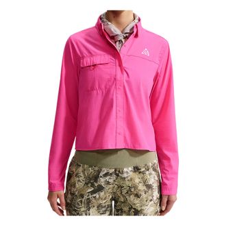 Nike (WMNS) Nike x ACG Aireez Button-Up Graphic Trail Shirt Desert Pink Summit White IR7296-698