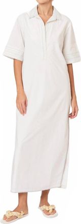 Rosie Assoulin Caftan Trapunto Midi Dress In White