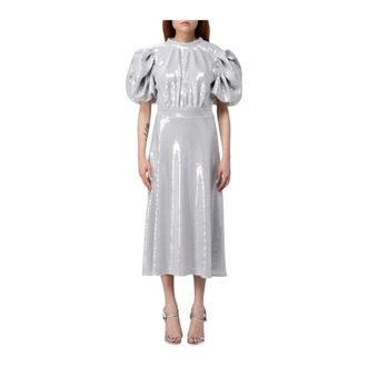 Rotate Sequin Puff Sleeve Midi Dress