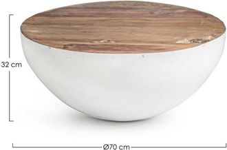 BIZZOTTO Bizzotto - Mesa De Centro Moderna De Madera Blanca Lancaster