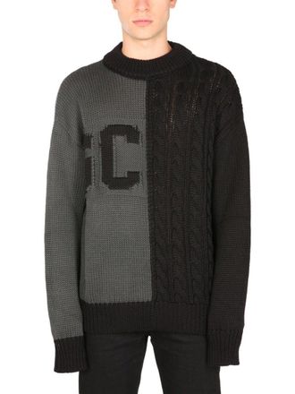 GCDS Crew Neck Two-Tone Sweater