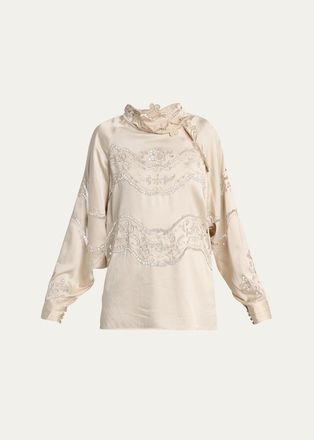 Isabel Marant Enelia Silk-Blend Blouse