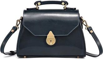 OLD TREND Laurel Genuine Leather Classic Everyday Satchel in Navy at Nordstrom