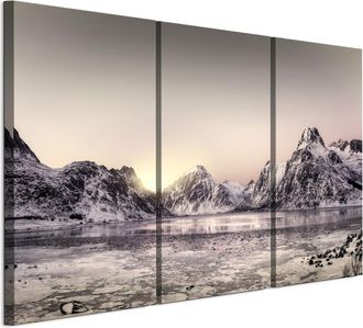 OEM Cuadro Sobre Lienzo Italiano De 90 X 60 Cm, Tr&iacute;ptico - Estilo Escandinavo - Naturaleza Cuadro Sobre Lienzo Italiano De 120 X 80 Cm, Tr&iacute;ptico - Estilo 