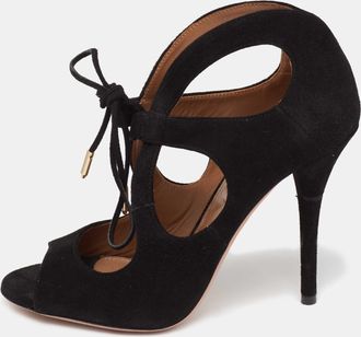 Aquazzura Black Suede Cest Chic Sandals