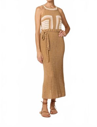 Cleobella Kiana Crochet Midi Dress In Beige/ivory