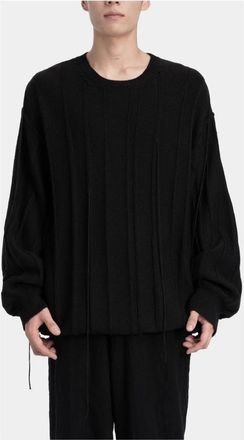 Andrea Ya'aqov Truien & Vesten, Heren, Zwart, S, Wol, Trui met ronde hals