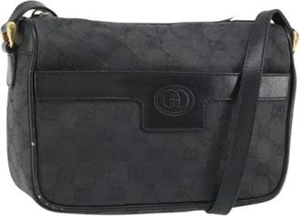 Gucci Pre-owned Canvas Cross Body Tas - Dames - Vintage Schoudertas - Zwart - ONE Size - Vintage
