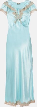 Rixo Abito midi Viviene in raso con pizzo