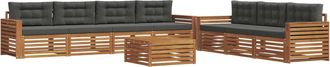 vidaXL Conjunto De Sof&aacute;s De Exterior 8 Uds. Natural Y Antracita Vidaxl