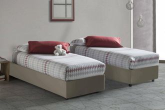 Dmora Dmora - Cama Individual Dcatald, Cama Contenedor Con Tapizado En Ecopiel, 100% Made In Italy, Apertura Lateral, Adecuado Para Colch&oacute;n 80x190 Cm, T&oacute;rto