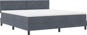 vidaXL Vidaxl - Box Spring Bed with Mattress Dark grey 180 x 200 cm Fabric