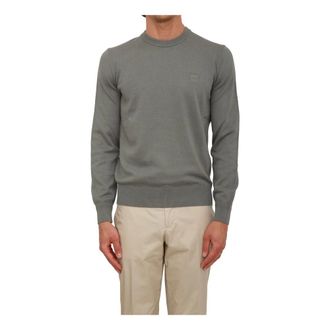 HUGO BOSS Hugo, Round-neck Knitwear, male, Green, Size: 2XL Kanovano Sweater
