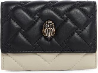 Kurt Geiger Quilted Leather Flap Wallet in Charcoal at Nordstrom Rack
