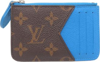 Louis Vuitton Blue Brown Monogram Coin Purse/Coin Case (Pre-Owned)