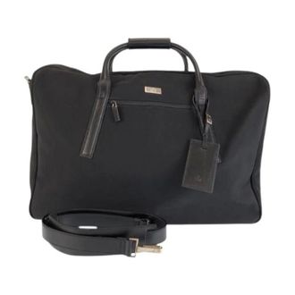 Gucci Pre-owned Weekend Bags, unisex, Black, Size: ONE SIZE Pre-owned Canvas Leather Boston Bag