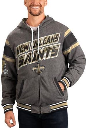 G-III Sports by Carl Banks Mens G-III Sports by Carl Banks Gray/Black New Orleans Saints Extreme Full Back Reversible Hoodie Full-Zip Jacket at Nordstrom, Size Xxx-Large