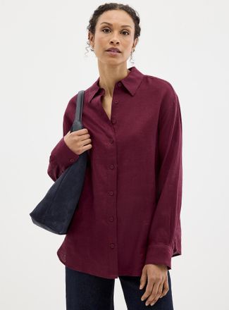 Contemporaine Womens Oversized pure linen shirt