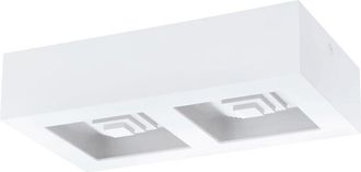 Eglo Plafoniera Moderna Ferreros Acciaio Bianco 2 Luci Led Integrato 6,3W